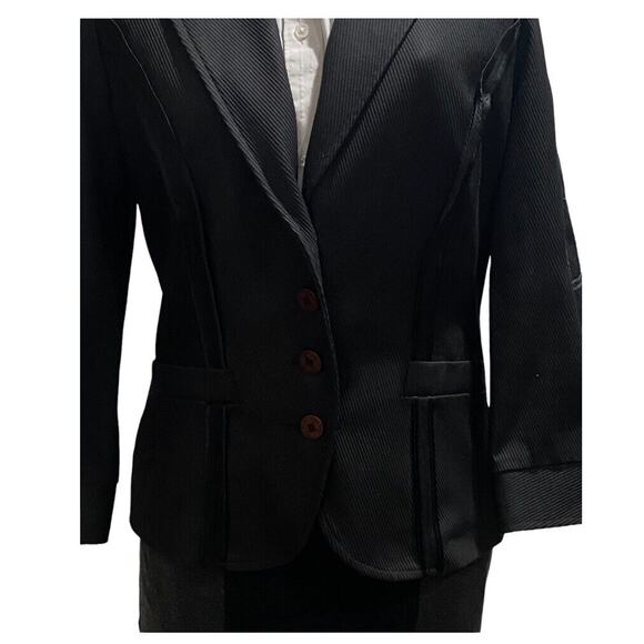 Nicole Miller, Sz Med Black Embroidered Heavy Western Office Blazer STYLE DK0026 - Picture 8 of 10
